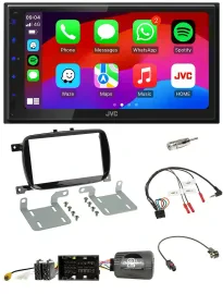 JVC Bluetooth USB Lenkrad 2DIN DAB Autoradio für 500 X ab 2016 Facelift Piano