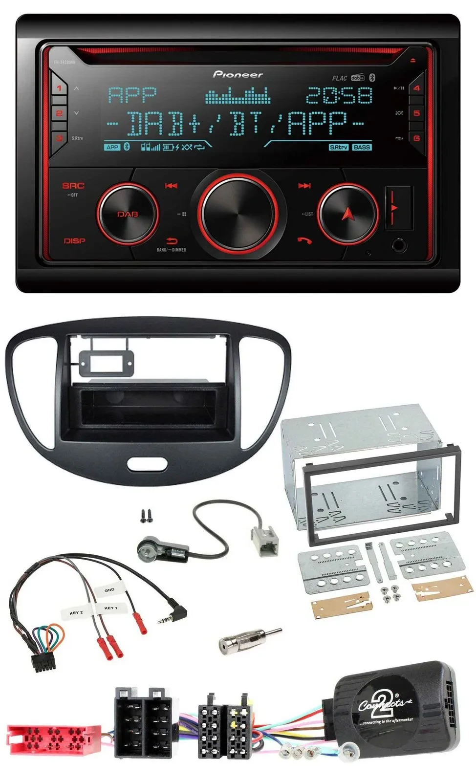 Pioneer 2DIN DAB Lenkrad Bluetooth USB CD Autoradio für Hyundai i10 2009-2013 sc