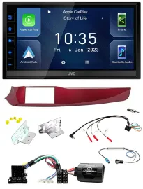 JVC DAB Bluetooth Lenkrad USB 2DIN Autoradio für Alfa Giulietta rot 940 2010-201
