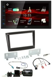 JVC USB Bluetooth Lenkrad DAB 2DIN Autoradio für Fiat Doblo ISO Can-Bus ab 15 sc