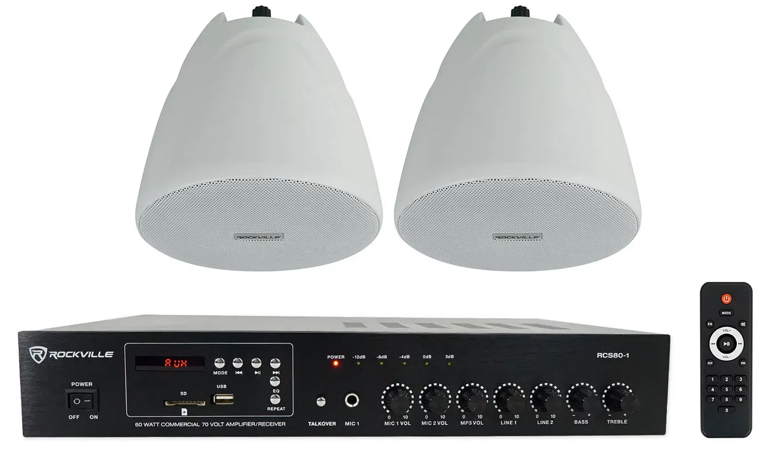 Потолочная акустика Rockville PEN-40T White с усилителем (пара)