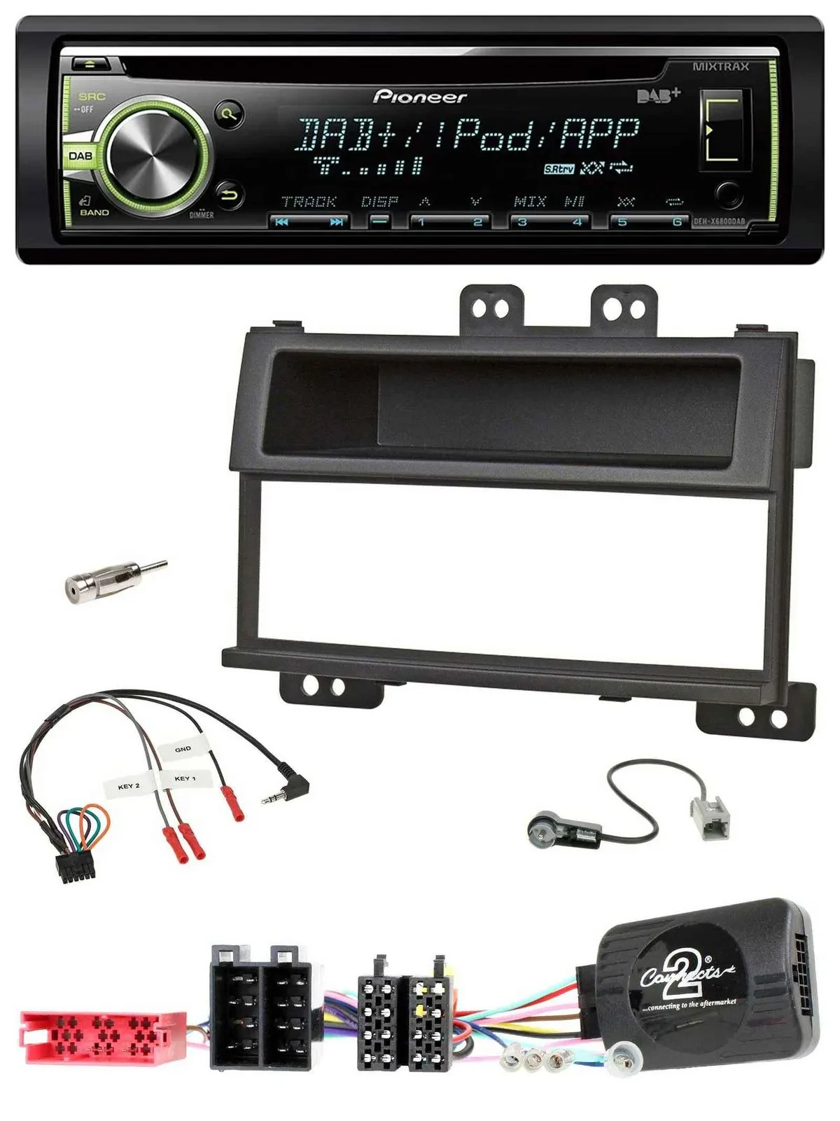 Pioneer DAB USB MP3 Lenkrad CD Autoradio für Hyundai i20 ISO 2009-11 schwarz
