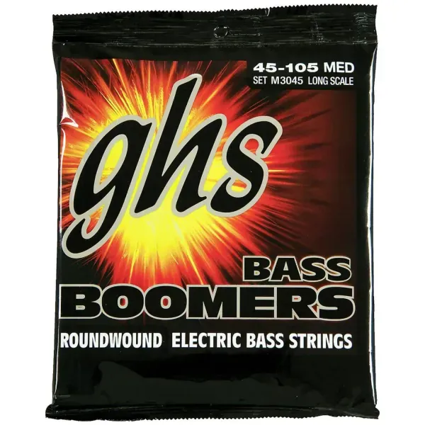 Струны для бас-гитары GHS M3045 Bass Boomers Medium 45-105