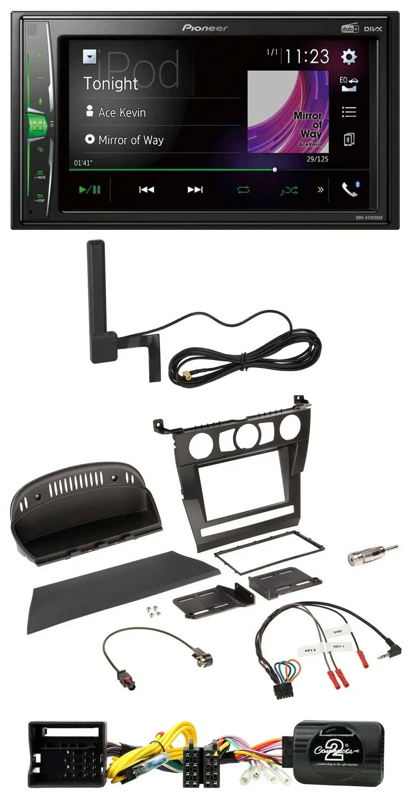 Pioneer MP3 DAB Lenkrad 2DIN Bluetooth Autoradio für BMW 5er E60 2004-2007