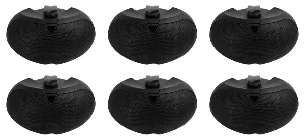 (6) Rockville D4-16 Black Dual 4" 16-ohm Swivel Outdoor Home Patio Speakers