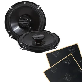 Pioneer TS-G1620F 6.5" 2-Way 4-Ohm Coaxial Car Speakers + Sound Damping