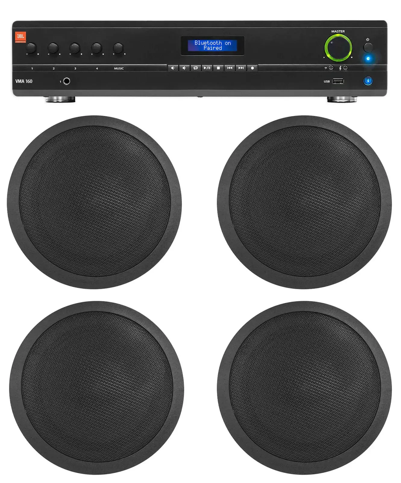 Потолочная акустика JBL CCL5T Black с усилителем (4 штуки)