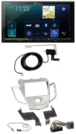 Pioneer 2DIN DAB USB MP3 Bluetooth Autoradio für Ford Fiesta 2010-2017 silber