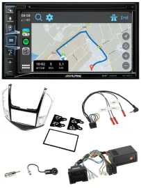 Автомагнитола для Chevrolet Cruze 2011–2020 Alpine 2DIN, DAB, TMC, Bluetooth, USB, поддержка кнопок на руле