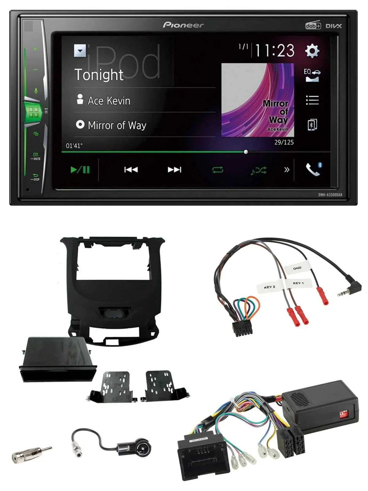 Pioneer 2DIN Lenkrad DAB USB Bluetooth Autoradio für Chevrolet Cruze ab 2016 kla