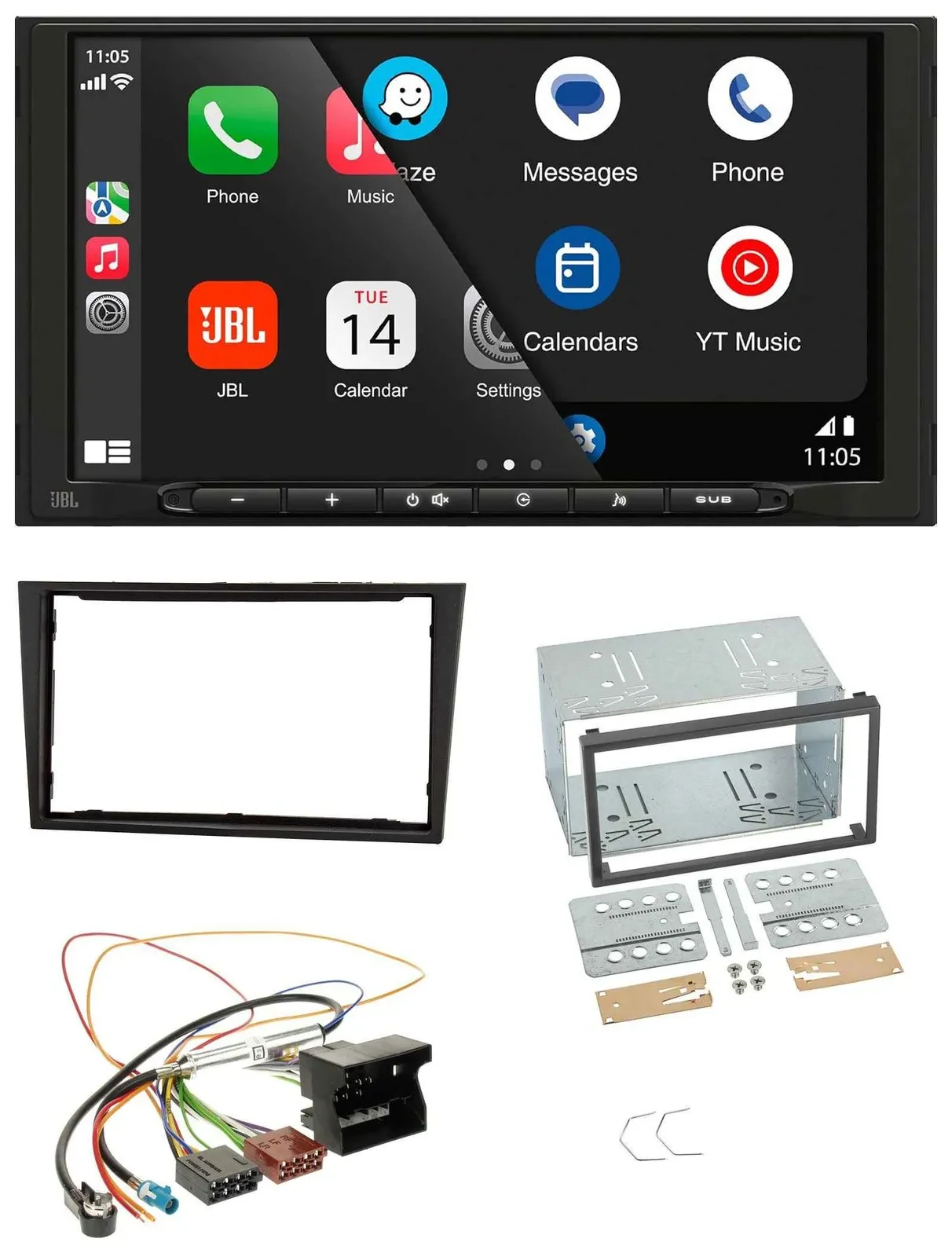 Автомагнитола для Opel Corsa D JBL 2DIN, DAB, Bluetooth, USB, MP3, черная