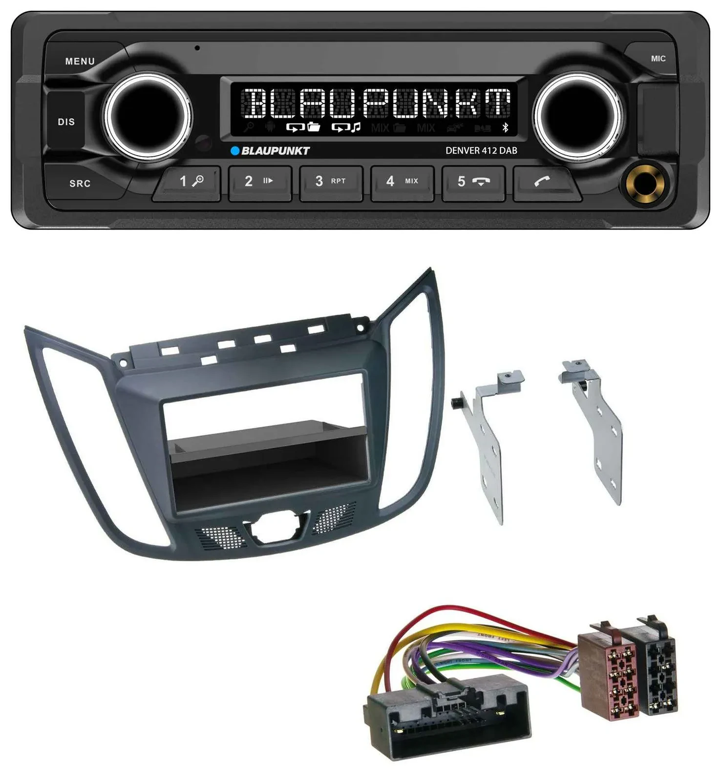 Blaupunkt Bluetooth DAB MP3 USB Autoradio für Ford C-Max / Kuga - dunkelgrau