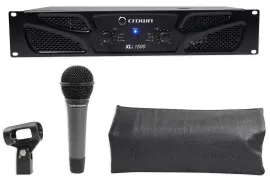Crown Pro XLi1500 900w 2 Channel DJ/PA Amplifier Amp XLI 1500+AT Microphone