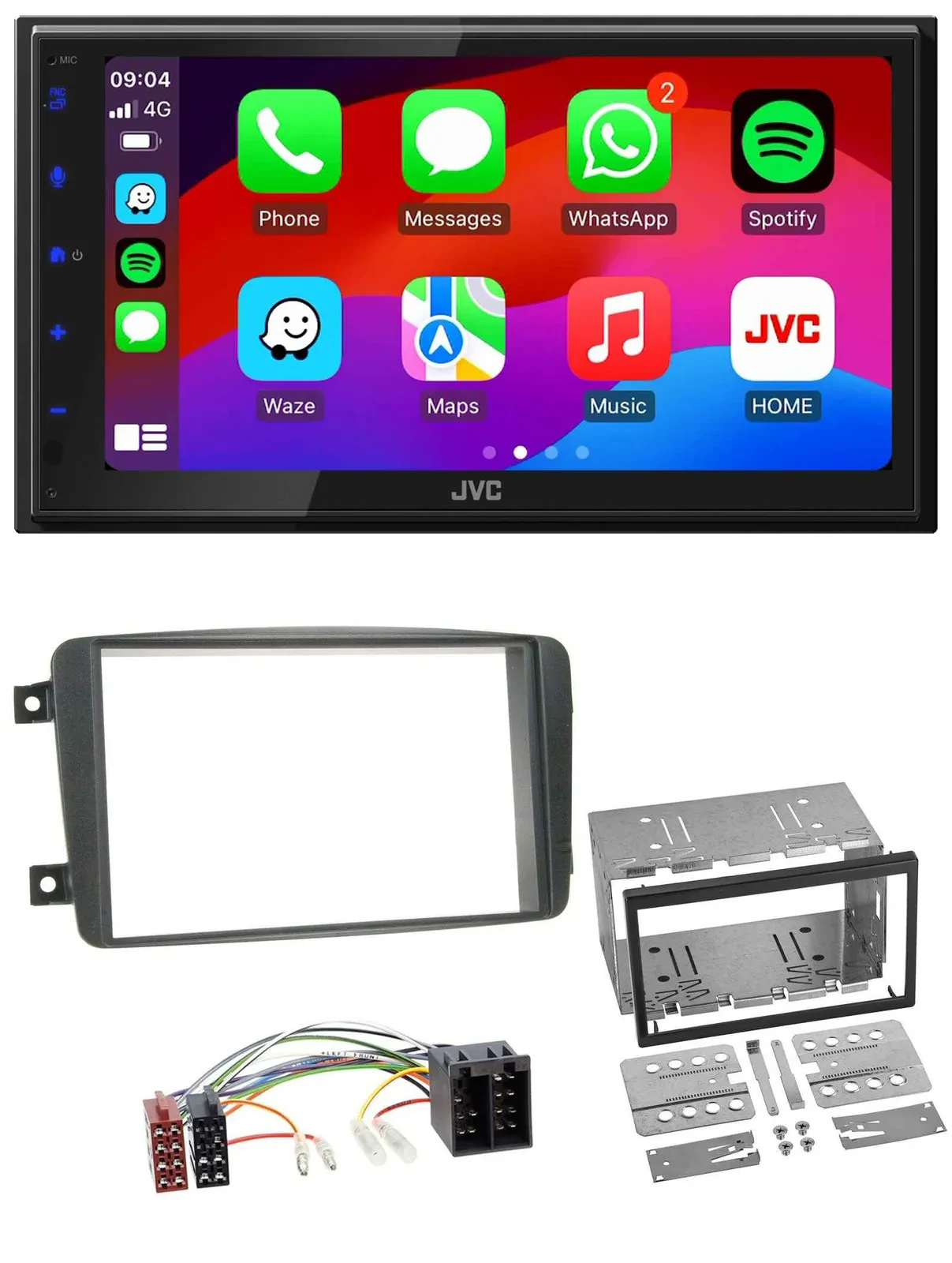 JVC Bluetooth 2DIN MP3 DAB USB Autoradio für Mercedes C-Klasse Vito CLK Viano