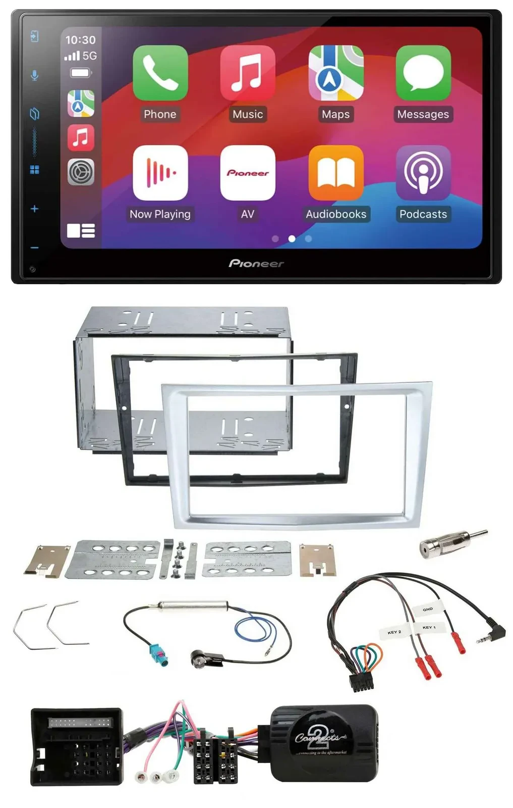 Pioneer DAB USB Lenkrad Bluetooth 2DIN Autoradio für Opel Zafira Astra H Corsa D