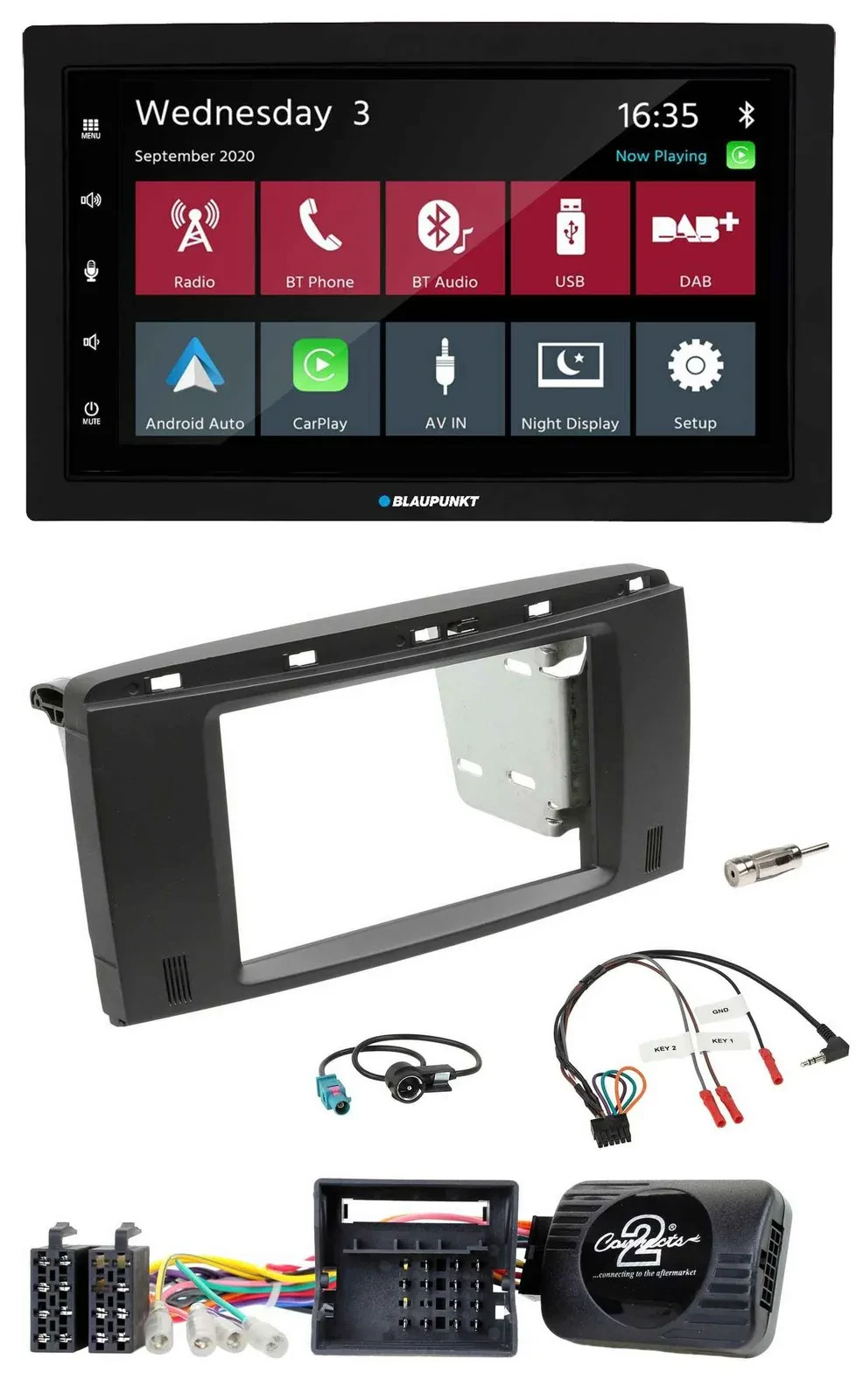 Автомагнитола для Mercedes R-Class (2006–20) Blaupunkt 2DIN, DAB, Bluetooth, USB, управление с руля