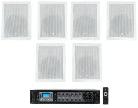 (6) JBL Control 126 WT 6.5" 30w Commercial 70v In-Wall Speakers+Amplifier