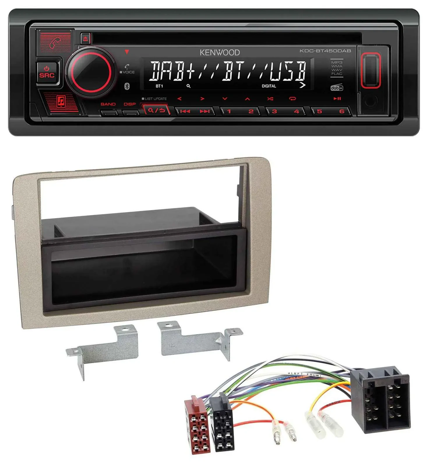 Kenwood MP3 CD USB Bluetooth DAB Autoradio für Lancia Musa (ab 2005)