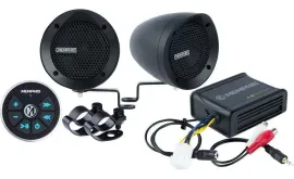 Memphis MXABMB2BT 2 Black Bullet Style Powersports Speaker Kit With Bluetooth