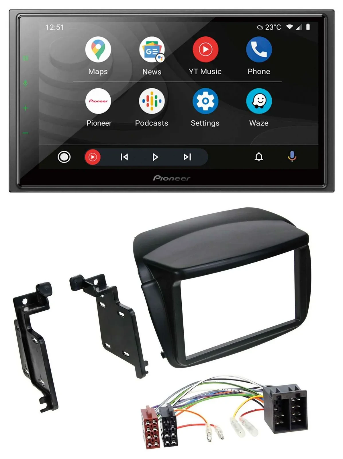 Pioneer USB 2DIN DAB MP3 Bluetooth Autoradio für Fiat Doblo ab 10 Opel Combo ab