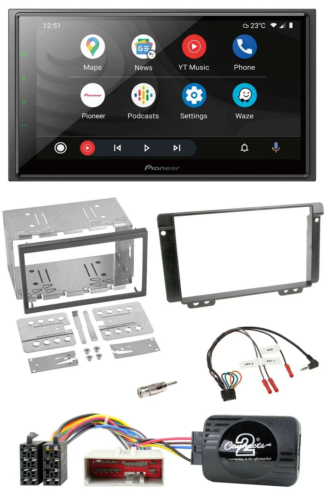 Автомагнитола для Land Rover Freelander 2004- Pioneer 2DIN, DAB, Bluetooth, USB, поддержка управления на руле