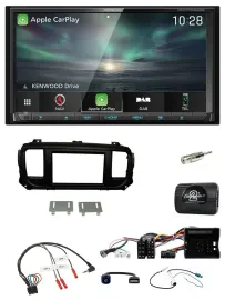 Kenwood Bluetooth USB 2DIN Lenkrad TMC DAB Navigation für Citroen Jumpy Erstauss