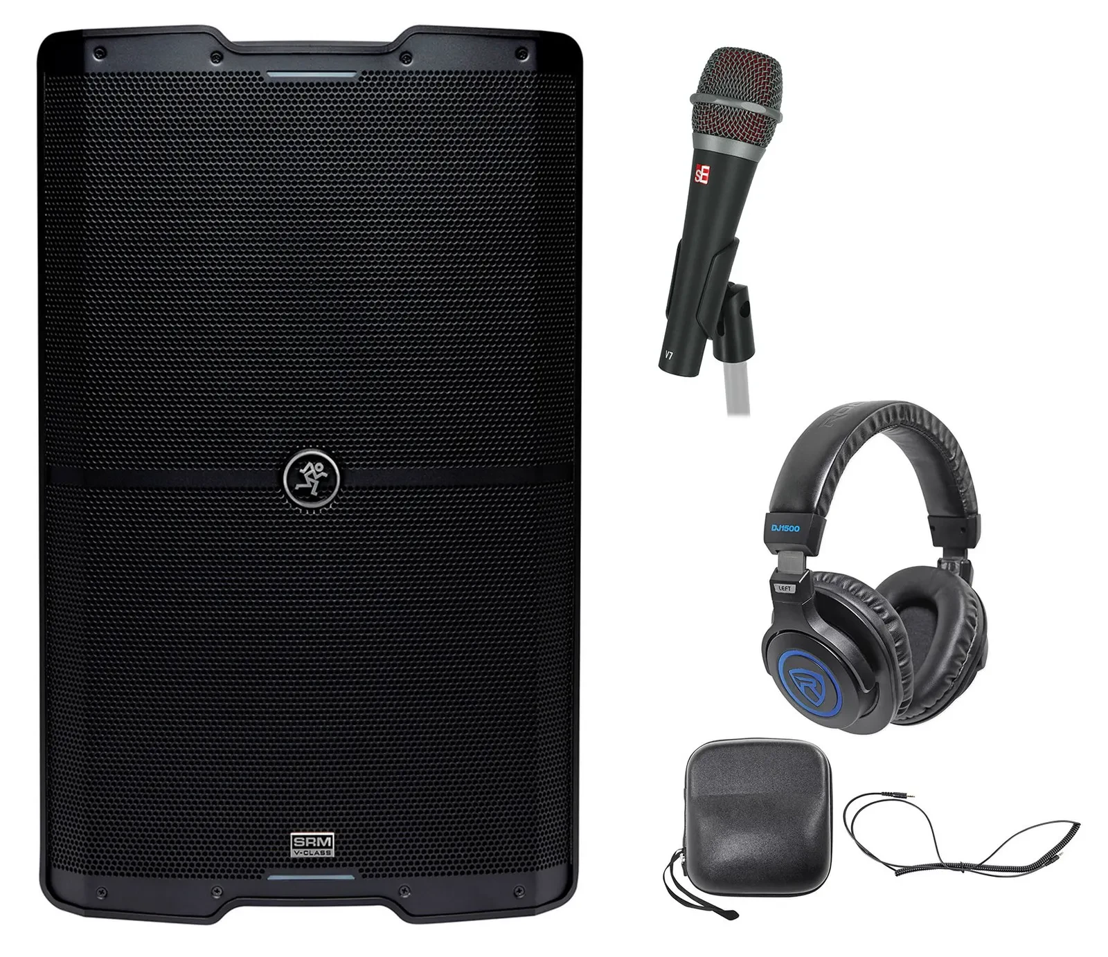 Активная акустическая система для PA/DJ Mackie SRM215 V-Class 15" 2000W (набор) с микрофоном и наушниками