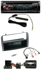 Автомагнитола Pioneer USB, DAB, Bluetooth, CD для Alfa Romeo 147/GT, антрацит, с поддержкой кнопок на руле, с нишей