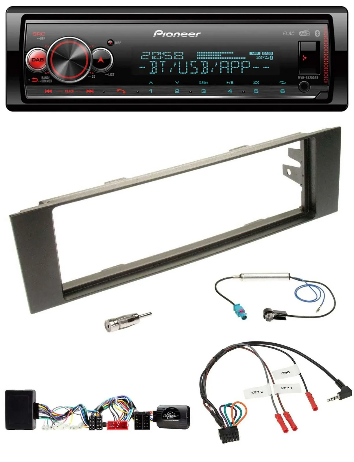 Автомагнитола Pioneer Bluetooth, USB, DAB, поддержка кнопок на руле, для Audi A3 2003–2006