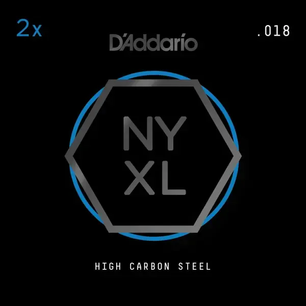 Струна одиночная D'Addario NYPL018 Plain Steel 018 (2 штуки)