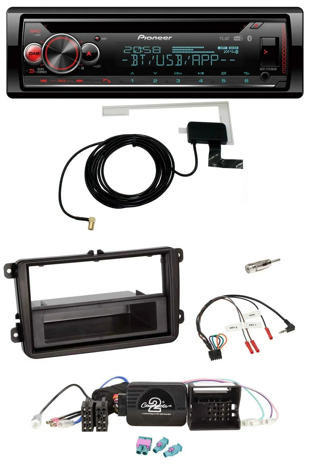Pioneer DAB CD Lenkrad USB Bluetooth Autoradio für VW Passat Polo Scirocco Shara