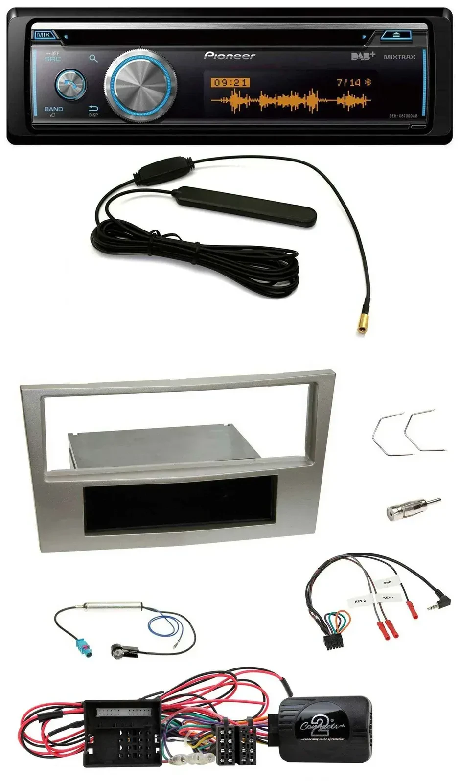 Автомагнитола Pioneer CD, USB, Bluetooth, DAB для Opel Corsa D Satin Stone