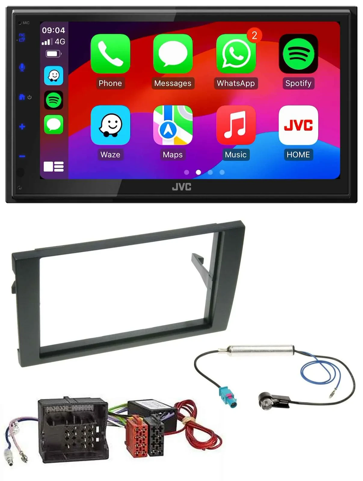 JVC Bluetooth 2DIN MP3 DAB USB Autoradio für Audi A4 B7 04-08 Aktivsystem MOST Q