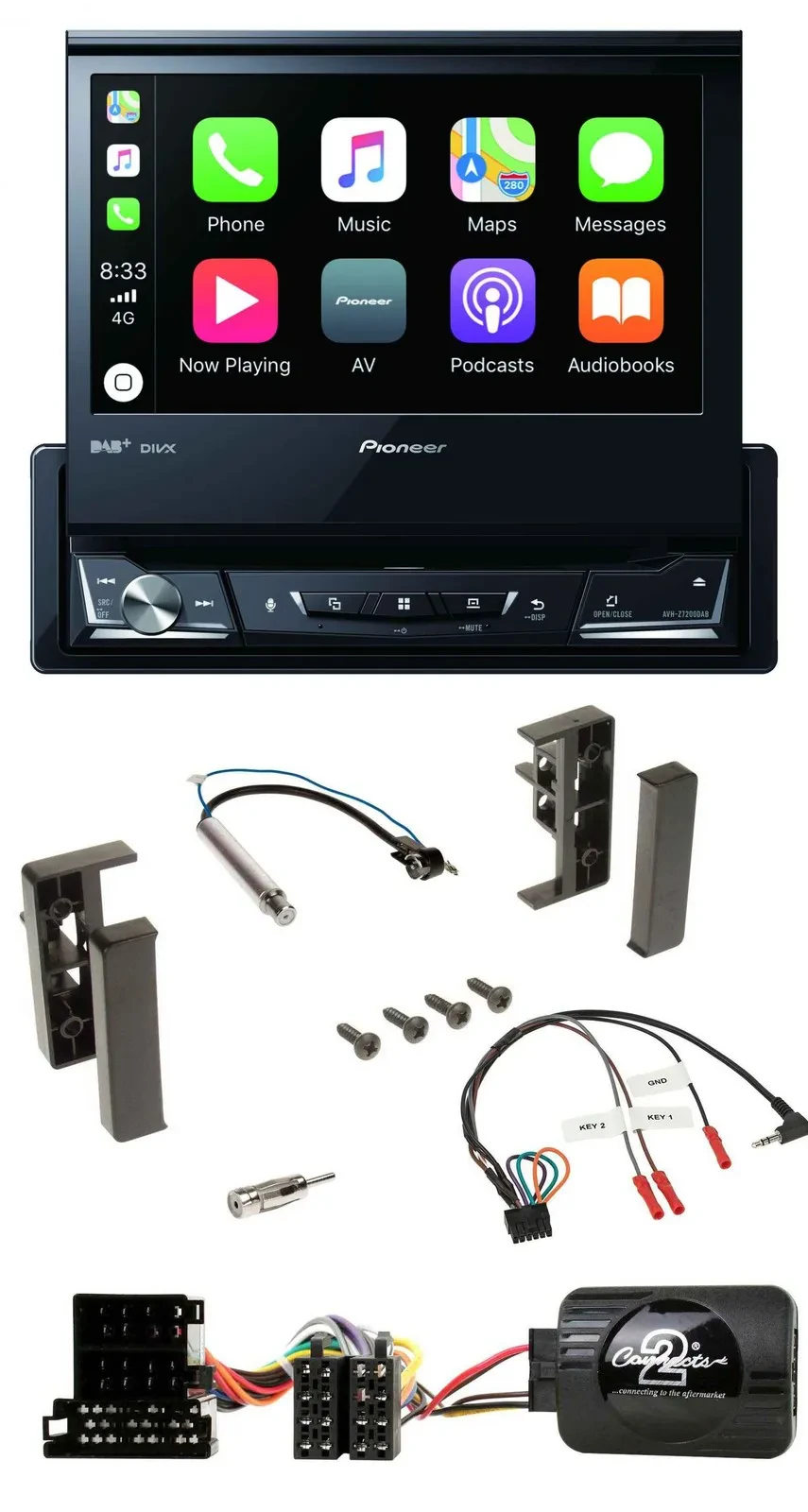 Pioneer DVD Bluetooth DAB USB Lenkrad Autoradio für Audi A2 A3 A4 A6 1999-2000