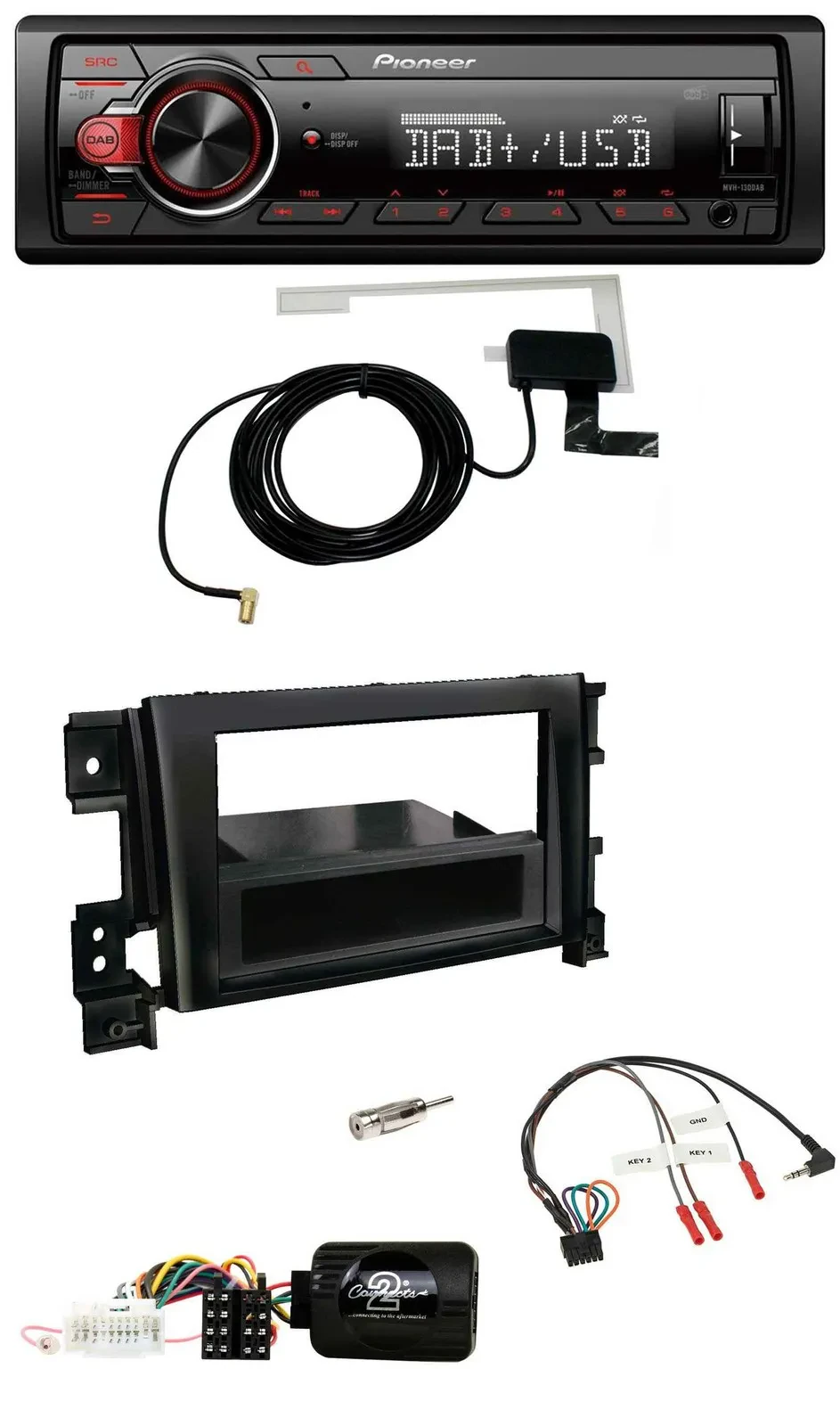 Pioneer 1DIN MP3 DAB USB Lenkrad Autoradio für Suzuki Grand Vitara 2005-2011