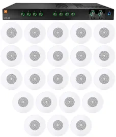 Усилитель мощности для ресторанов/баров/кафе JBL CSMA280 + CSS8004 (набор, 22 шт.) 2x80W, 4/8 Ом, 70/100 В, 4"