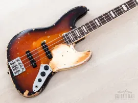 1968 Fender Jazz Bass Sunburst Faux Burst Vintage Bass w/ Case