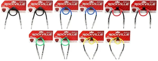 Патч-кабель инструментальный Rockville RCGT1.5 Multicolor 0.45 м (10 штук)