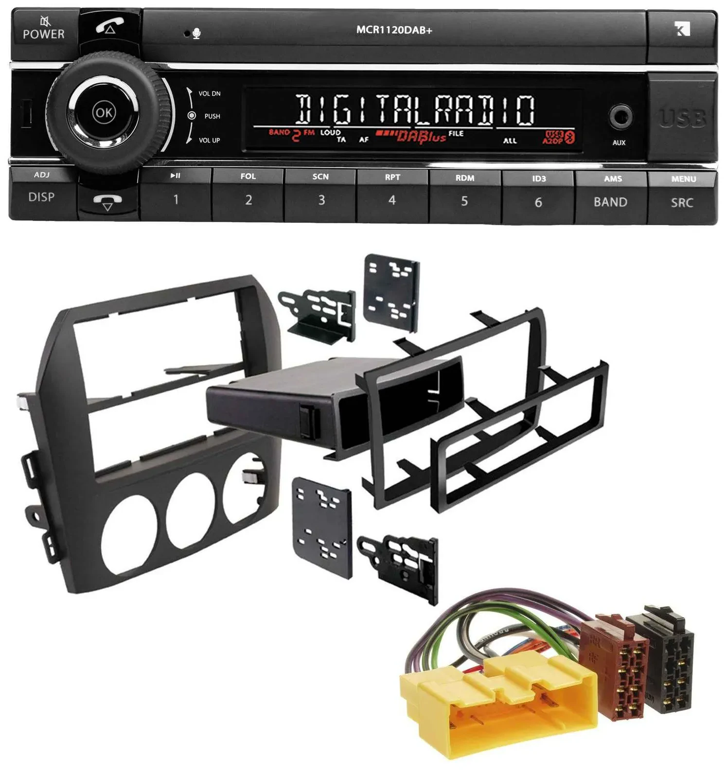 Kienzle Bluetooth MP3 USB DAB Autoradio für Mazda MX-5 (2005-2008)
