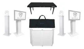 DJ Package w/Facade+(2) Totem Lighting/Speaker Stands+(2) TV Stands+DJ Table