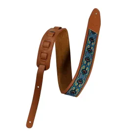 Woven Strap, Gitarrengurt Kunstleder Braun, 1400mm, 64mm, Verstellbar, E-Gitarre