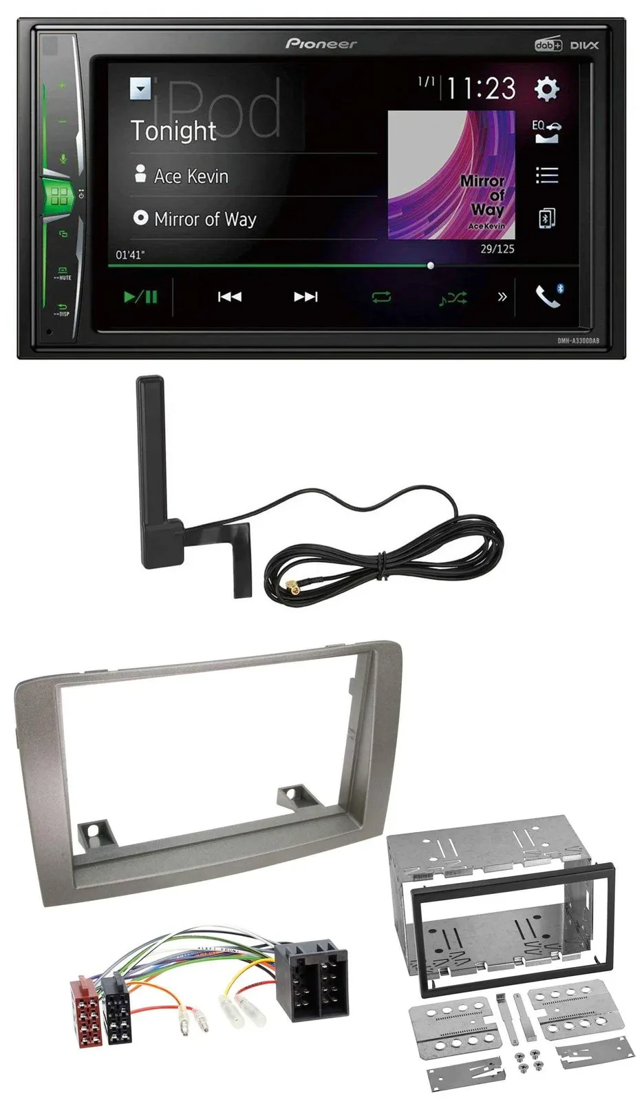 Pioneer MP3 DAB AUX 2DIN Bluetooth Autoradio für Lancia Musa (2004-2012)
