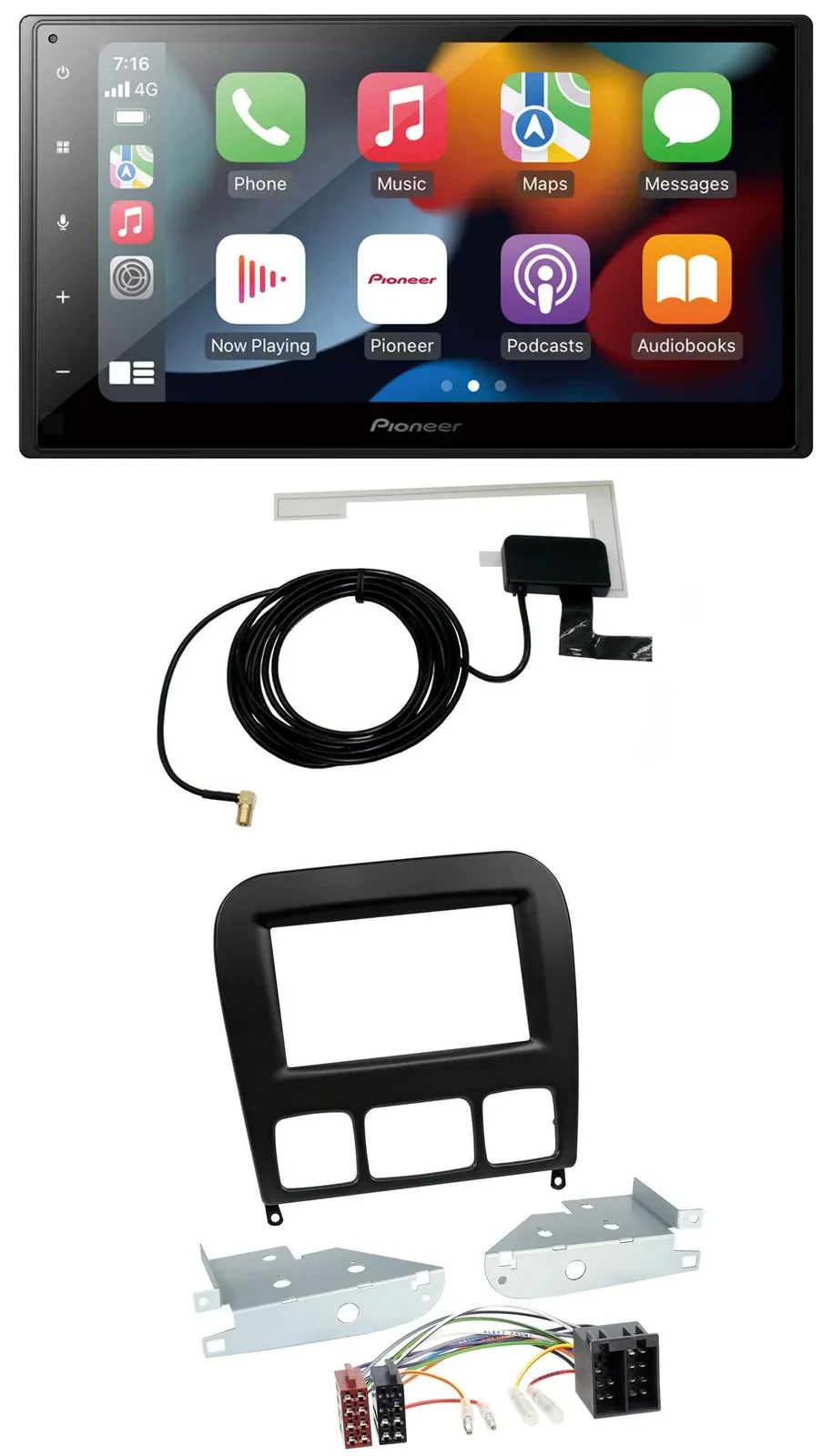 Автомагнитола для Mercedes S-Class (1998–2005) Pioneer 2-DIN, MP3, USB, Bluetooth, DAB, черная