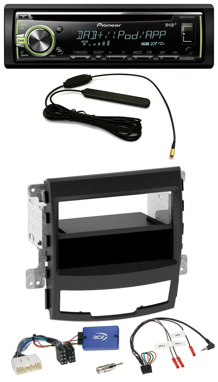 Pioneer MP3 USB CD DAB Lenkrad Autoradio für SsangYong Korando CK 10-13 Telefont