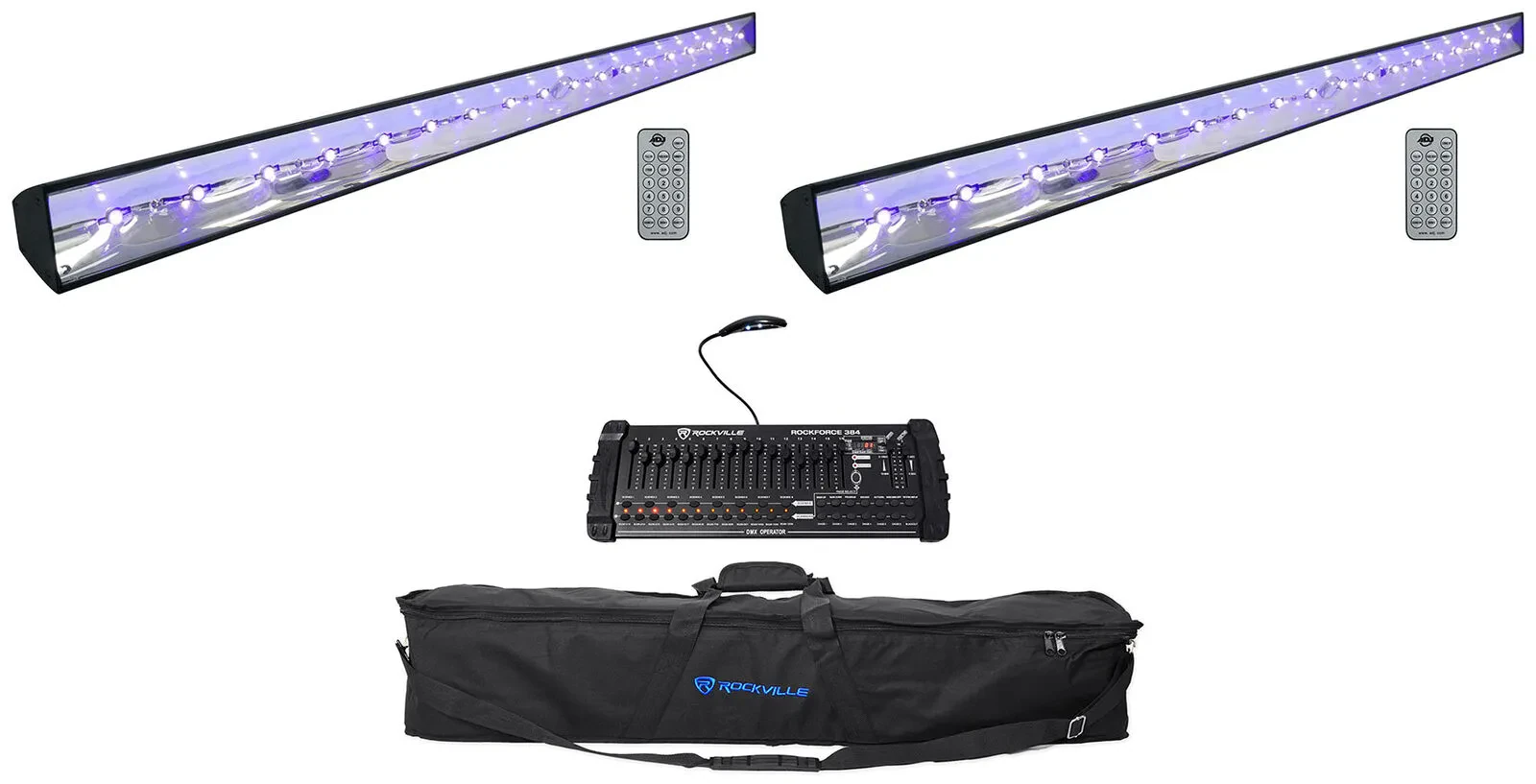 Ультрафиолетовый светильник American DJ ECO BAR UV DMX LED Black Light с DMX-пультом и чехлом (пара)