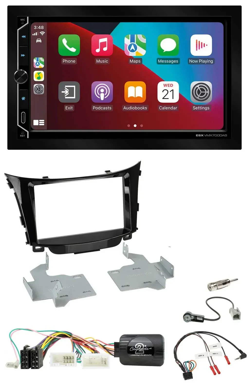 ESX 2DIN DAB USB Lenkrad Bluetooth Autoradio für Hyundai i30 2012-2017