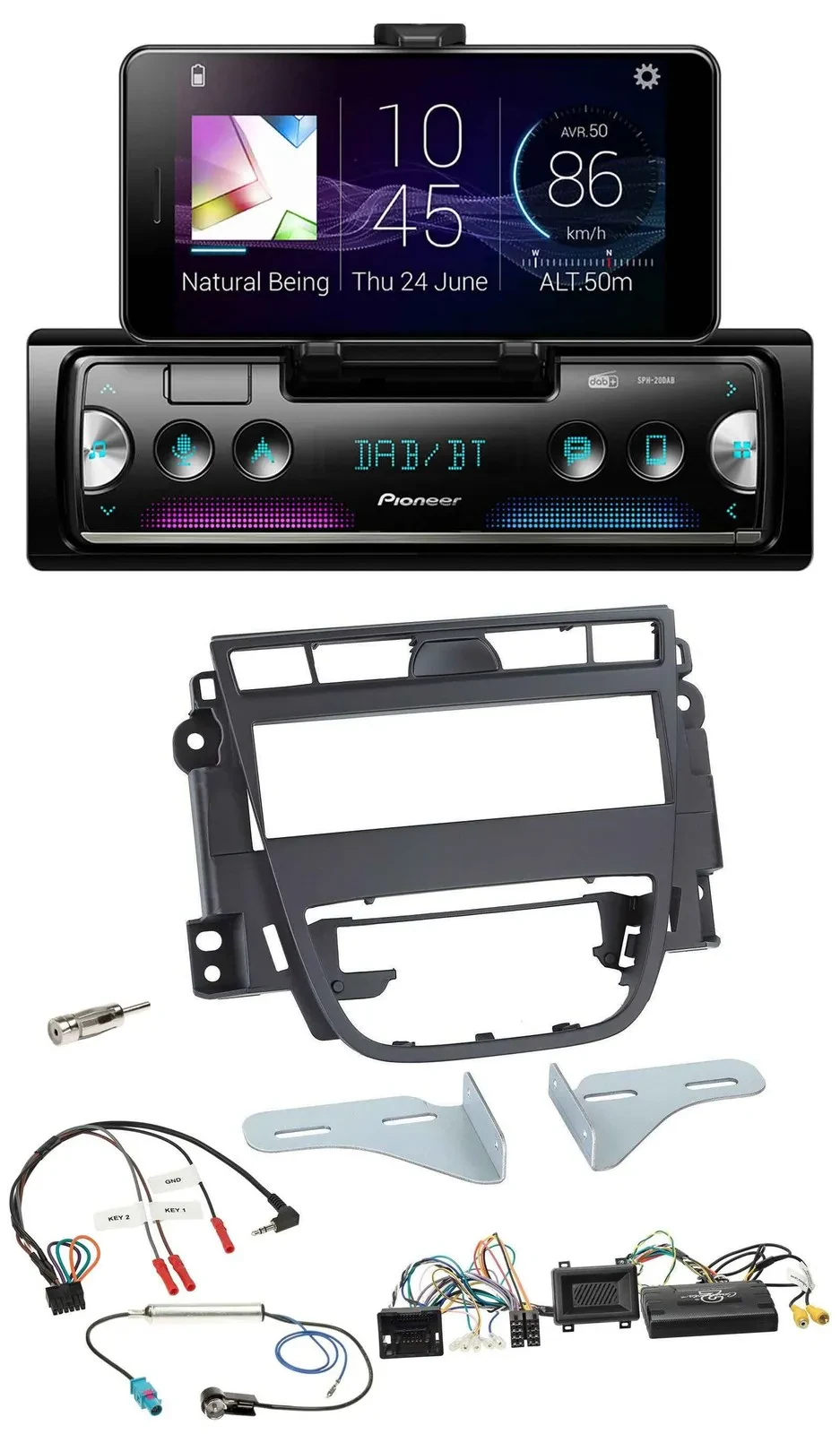 Pioneer USB Lenkrad Bluetooth DAB Autoradio für Opel Meriva B ab 2010