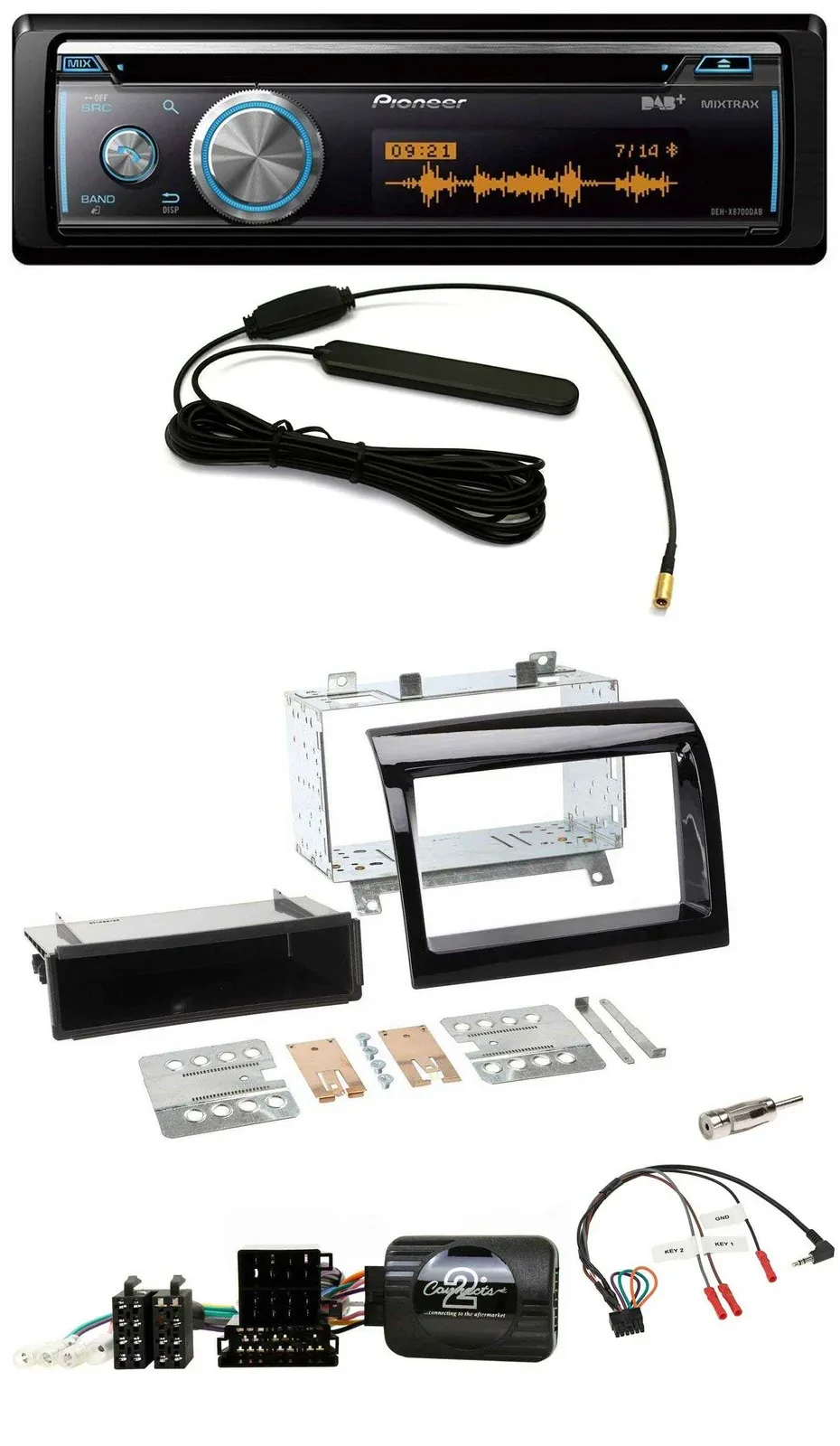 Pioneer CD USB Bluetooth DAB Lenkrad Autoradio für Fiat Ducato 12-15 piano schwa