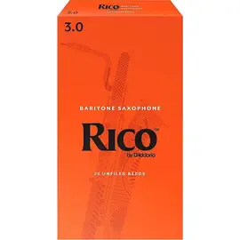 Трости для саксофона баритон Rico Baritone Saxophone Reeds, Box of 25 Strength 3