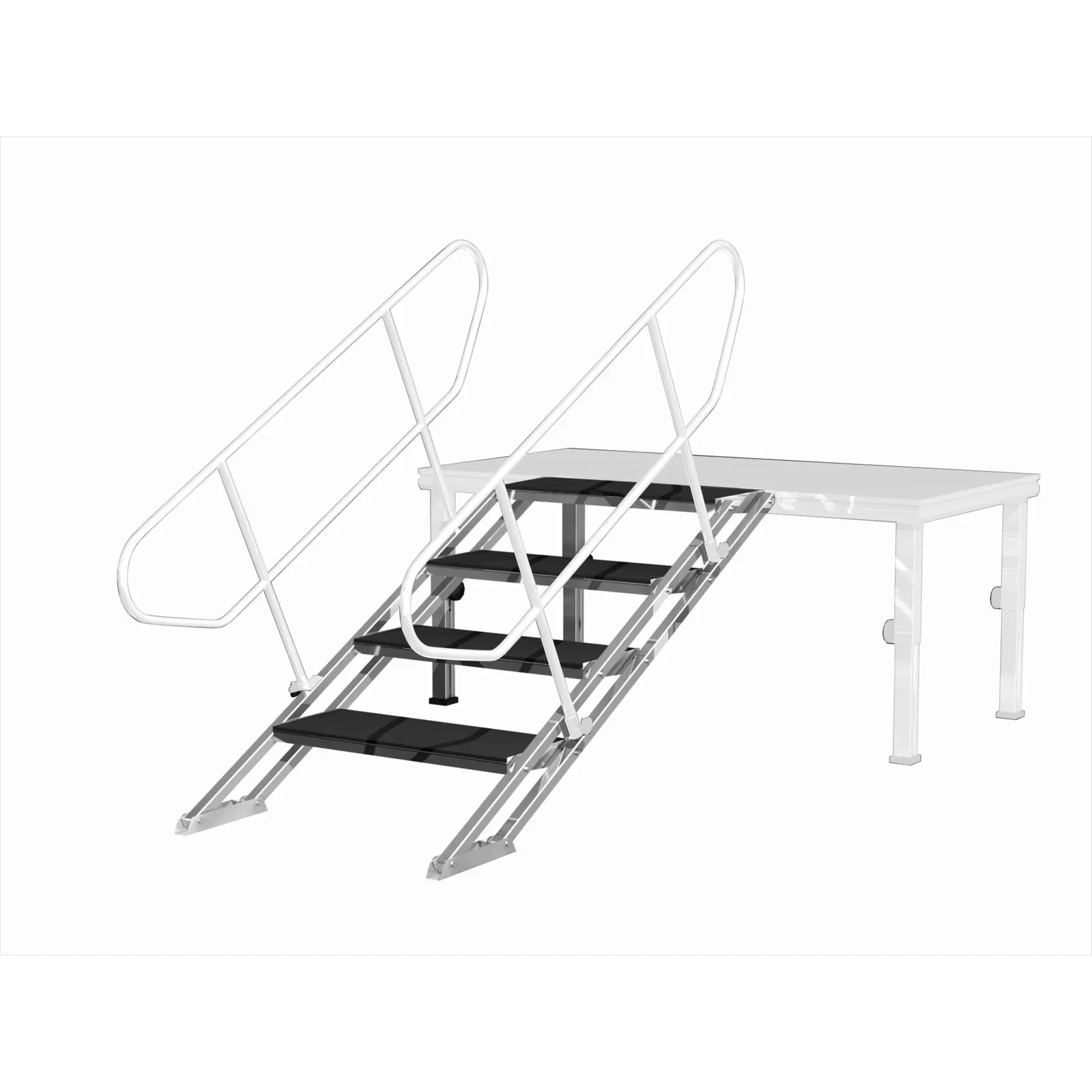 ALU-STAGE Vario Treppe 600, Stahl, 60-100cm, Wetterfest, Rutschfest, Leicht